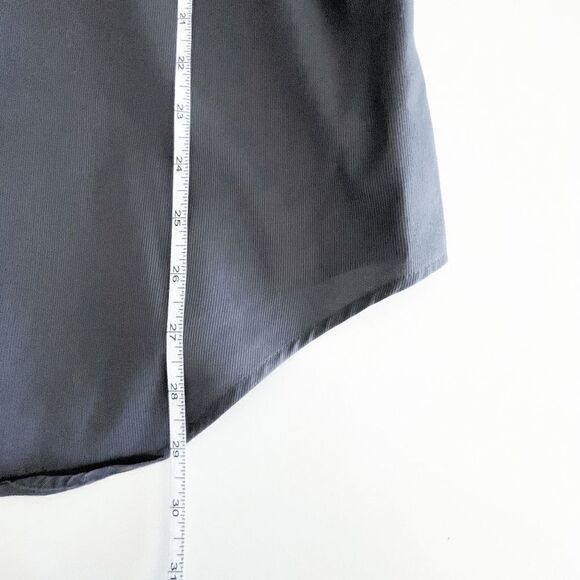 Calvin Klein Mens Slim Fit Dress Shirt Button Non-Iron Stripes Dark Gray Neck15 - Picture 8 of 8